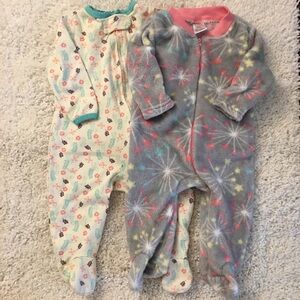 Kidgets Girl’s Onesies w/Footies Pajamas Bundle: Size 6-9mos